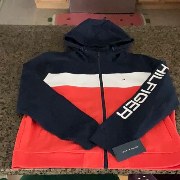 TOMMY HILFIGER NWT MENS ZIP UP COAT JACKET WITH HOOD EXTRA LARGE - Picture 10 of 13